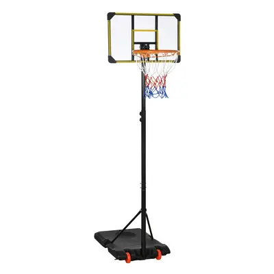 SPORTNOW Adjustable Basketball Hoop and Stand w/ Wheels, 1.8-2.1m, Yellow