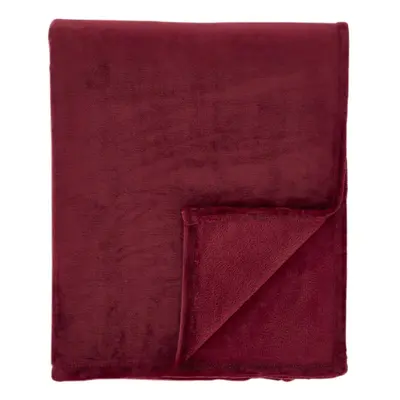 Raschel Velvet Throw 200cm x 240cm Red