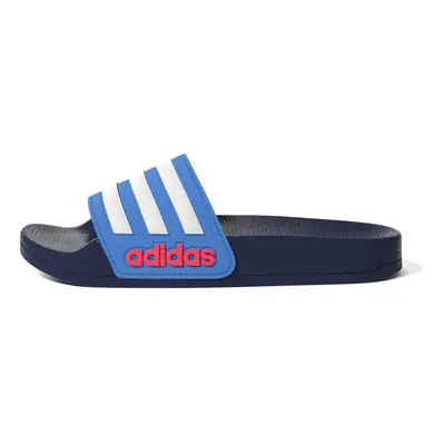 adidas unisex child Adilette Shower Slide Sandal Dark Blue/White/Blue Rush Little Kid US