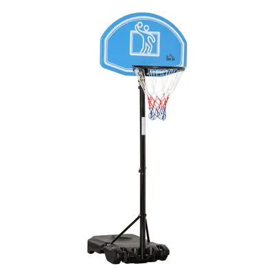 HOMCOM Adjustable Basketball Hoop Stand w/ Wheels and Weight Base, Blue