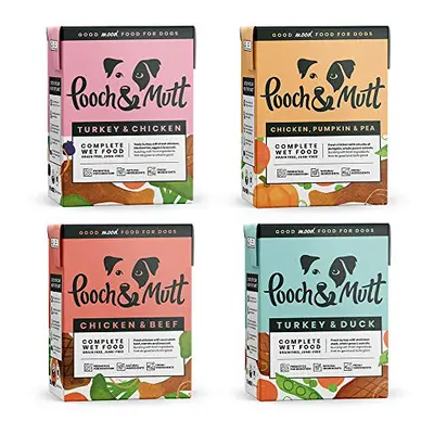 Pooch & Mutt - Wet Dog Food (Grain Free), Complete & Fresh, Mixed Flavours, 12x375g