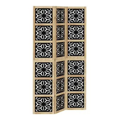 (40 x cm/ piece) vidaXL Room Divider Panel Privacy Screen Brown & Black Solid Wood Paulownia