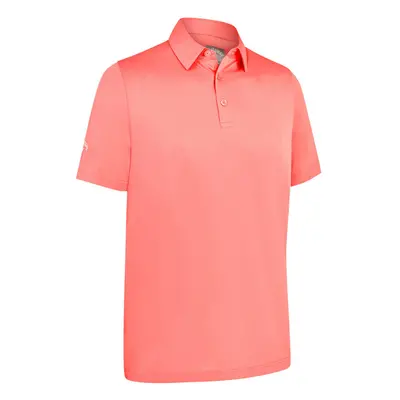 (S, Strawberry Pink) Callaway Golf Mens Swingtech Solid Stretch Moisture Wicking Polo Shirt