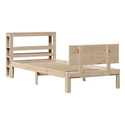 vidaXL Bed Frame with Headboard Bed Base 90x190 cm Single Solid Wood Pine