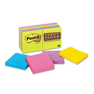 3M 65412SSUC Super Sticky Notes x Five Ultra Colors 90-Sheet Pads Pack