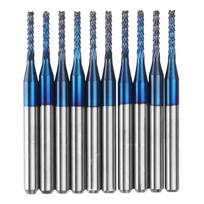 (3.0mm) 10pcs 2.2/2.4/2.5/3.0mm Blue NACO Coated PCB Bit Carbide Engraving Milling Cutter For CN