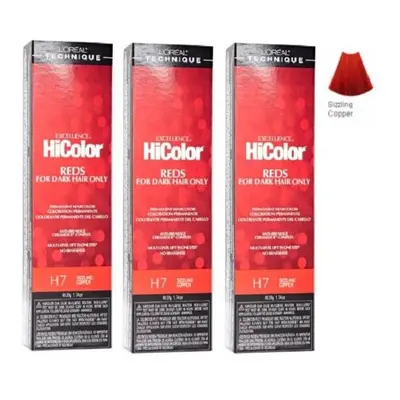 (H7 - (3pks)) H7 Sizzling Copper L'Oreal Excellence HiColor REDS For Dark Hair Only