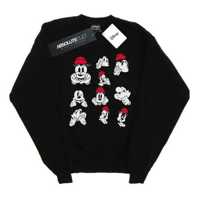 (S, Black) Disney Mens Minnie Mickey Photo Poses Sweatshirt