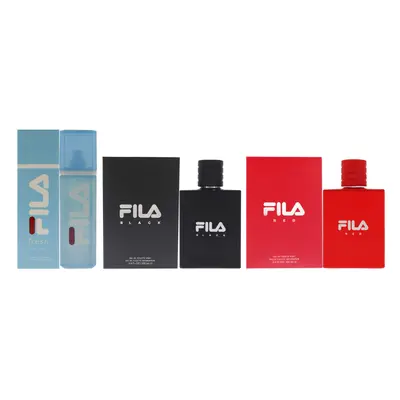 Fila Kit by Fila for Men - Pc Kit 3.4oz Fila Black EDT Spray, 3.4oz Fila Fresh EDT Spray, 3.4oz 