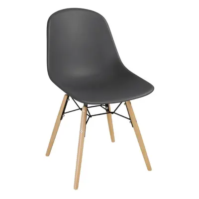 Bolero Arlo PP Moulded Side Chair Charcoal with Spindle Legs (Pack of 2) - [DM841]