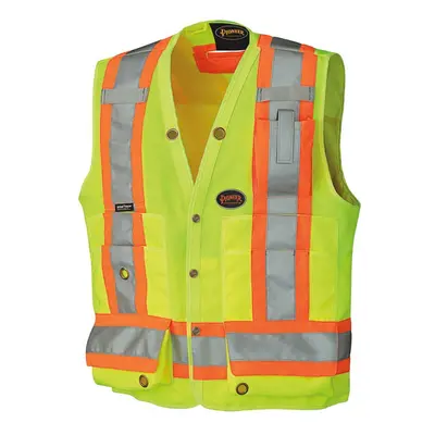 Pioneer High Visibility Woven Surveyor Safety Vest with Mesh Vents Re