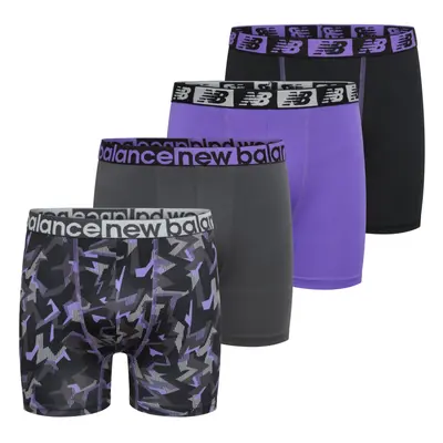 New Balance Boys' 3.5"" Underwear Performance Boxer Briefs (4 Pack)