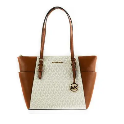 Michael Kors Charlotte Signature Large Top Zip Tote - Vanilla