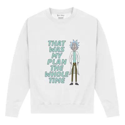 (M, White) Rick And Morty Unisex Adult My Plan Sweatshirt