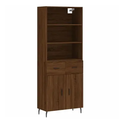 vidaXL Highboard Sideboard Cupboard Side Cabinet Brown Oak Engineered Wood