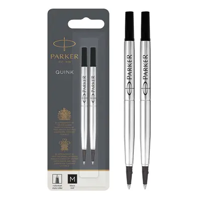 Parker Rollerball Pen Refill Medium Nib Black Pack of