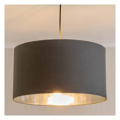 ValueLights Reni Large Charcoal with Chrome Silver Ceiling Lamp Shade