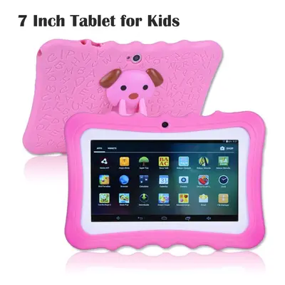 (Pink with bracket) Learning Tablet for Kids Android 7 Inch 2GB 16GB Kids Tablet Toddler