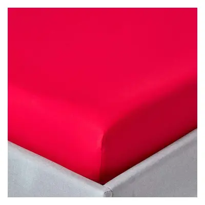 (Super-King, Red) Egyptian Cotton Fitted Sheet TC