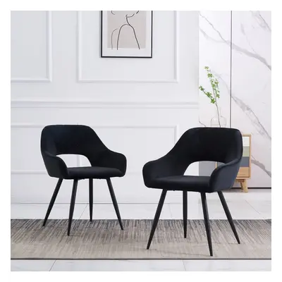 (Black, Dining Chairs) 1/2X Dining Chairs Velvet Upholstered Seat Kitchen