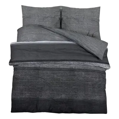 (dark grey and black, x cm + x cm/ pcs) vidaXL 1/2x Duvet Cover Set Cotton Duvet Slipcover Sheet