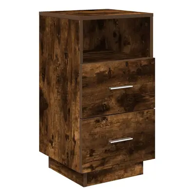 (Smoked oak, pcs) vidaXL Bedside Cabinets pcs with Drawers White 36x36x68 cm bedside table