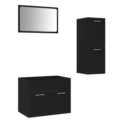 (black) vidaXL Bathroom Furniture Set Chipboard Wall Mirror Multi Sizes Multi Colors