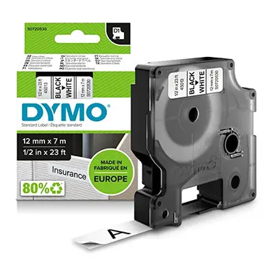 DYMO Authentic D1 Labels | Black Print on White Tape | mm x m | Self-Adhesive Labels for LabelMa