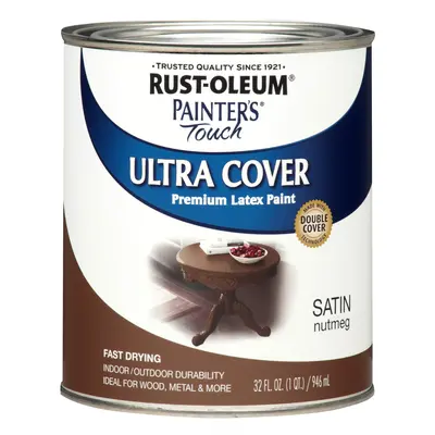 RustOleum Satin Nutmeg Painters Touch Quart Latex Fl Oz Pack of