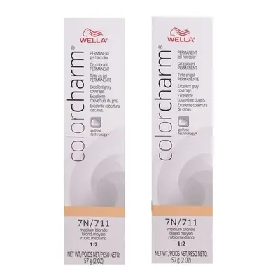 (7N - Pack of 2) 7N Medium Natural Blonde Wella Color Charm Permanent Gel