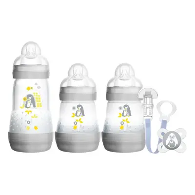 MAM Welcome to The World Set Includes Bottles, Soother and Clip, Grey MAM Welcome to The World S