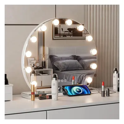 12 LED Light Up Hollywood Mirror Vanity Dimmable Make Up Mirror 50x48