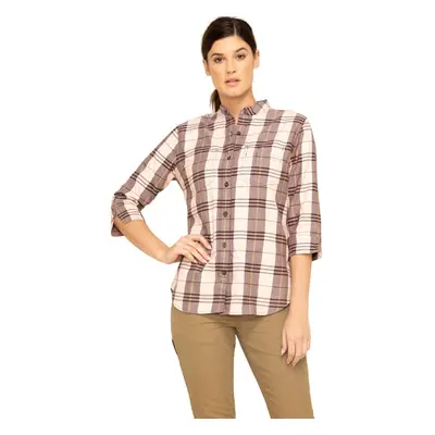 Carhartt Women's Relaxed Fit 3/4 Sleeve Plaid Shirt Deep Wine Large