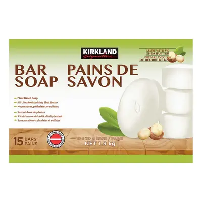 Kirkland Signature Bar Soap with Shea Butter 4.5 Ounce (15 Count)