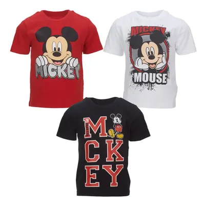 Disney Mickey Mouse Big Boys Pack TShirts WhiteRedBlack