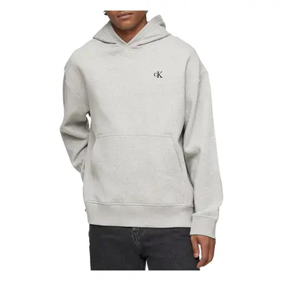 Calvin Klein Men's Relaxed Fit Monogram Logo Fleece Hoodie Heroic Gre