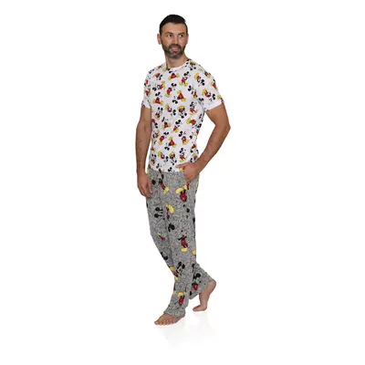 Disney Men's Classic Mickey Mouse Pajama Tee and Lounge Pant Set White