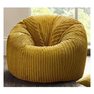 (Mustard) Childrens Jumbo Cord Beanbag Chair Cord Beanbags Plush Jumbo Cord Bean bags Ready Fill