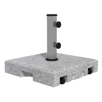 Outsunny 28kg Heavy Duty Granite Parasol Base with Wheels, Retractable Handle