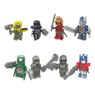 8pcs Transformers Optimus Bumblebee Megatron Minifigures Toys Building Blocks