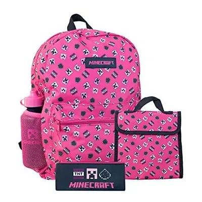 Minecraft Kids Backpack Pink Piece Set