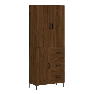 (brown oak, door drawers) vidaXL Highboard Sideboard Storage Cabinet Side Cabinet White Engineer