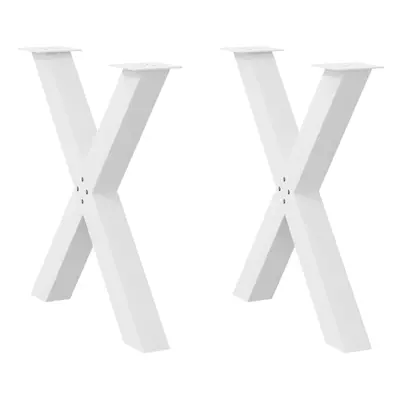 (white, x (72-73) cm (80 mm)/ pcs) vidaXL Dining Table Legs X-Shaped Desk Legs Kitchen Metal Fur