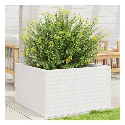 vidaXL Garden Planter Outdoor Flower Pot Planter Pot White Solid Wood Pine