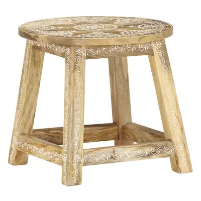 vidaXL Solid Mango Wood Hand-painted Stool 38x38x35cm Vintage Elegant Chair