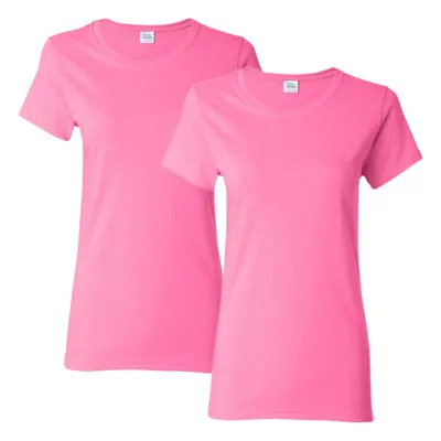 Gildan Women's Heavy Cotton Adult T-Shirt 2-Pack Azalea Small