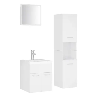 (white) vidaXL Bathroom Furniture Set Chipboard Wall Mirror Multi Sizes Multi Colors