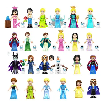 (Style G 24pcs) 24PCS Beauty and the Beast Minifigures Toys Fit Lego