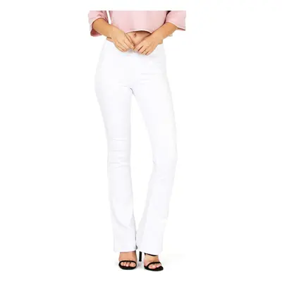 cello Womens Juniors Mid Waist Skinny Fit Bootcut Pants (XL White)