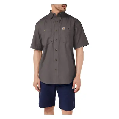 Carhartt Men's Rugged Flex Rigby Short Sleeve Work Shirt Gravel 2X-L